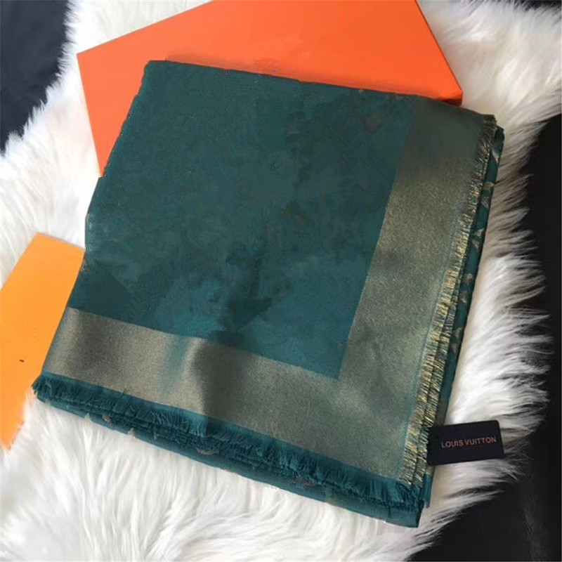 

Classic 140x140cm Silk and wool Scarves autumn and winter Scarf Man Women Shawl square Neck letter flower Clover Scarf Highly Quality