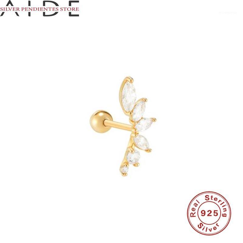

AIDE 100% 925 Sterling Silver Small Piercing Stud Earrings Set 2020 New Personalized Petal Thread Earrings For Women Aretes1