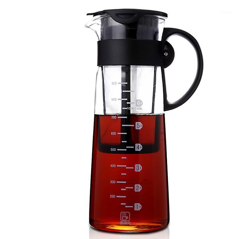 

900ml Cold Brew Iced Coffee Maker Pot Dual Use Filter Coffee& Pot Espresso Ice Drip Maker Glass Percolators kitchen Barista1