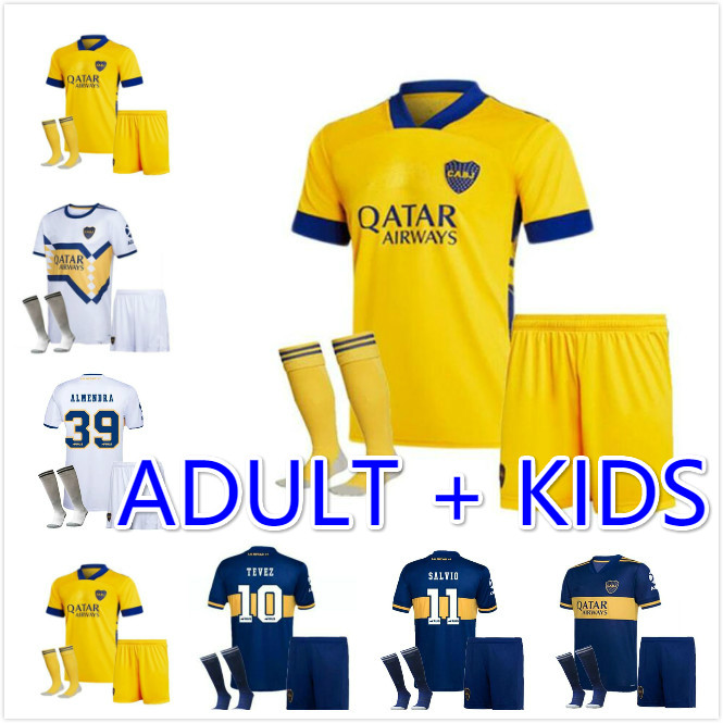 

2020 2021 Boca Juniors soccer Jersey Home Away Boca Juniors GAGO OSVALDO CARLITOS PEREZ DE ROSSI TEVEZ PAVON JRS adult KIDS kit +socks, Black