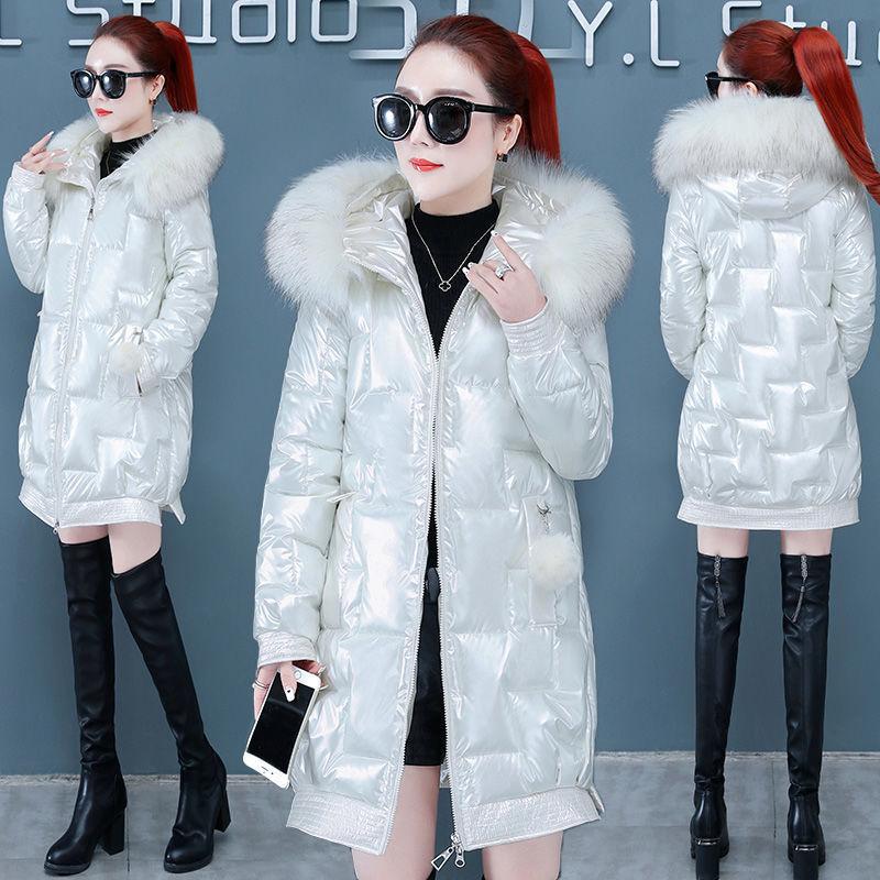 

Winter new women' cotton padded clothing Korean loose leisure embossing thickening age reducing medium and long down cotton, Black