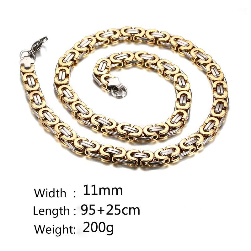 

QWC Sweater chain necklace hot sell man 11mm Magnet stone gold color big chain Grain texture gold thick big style