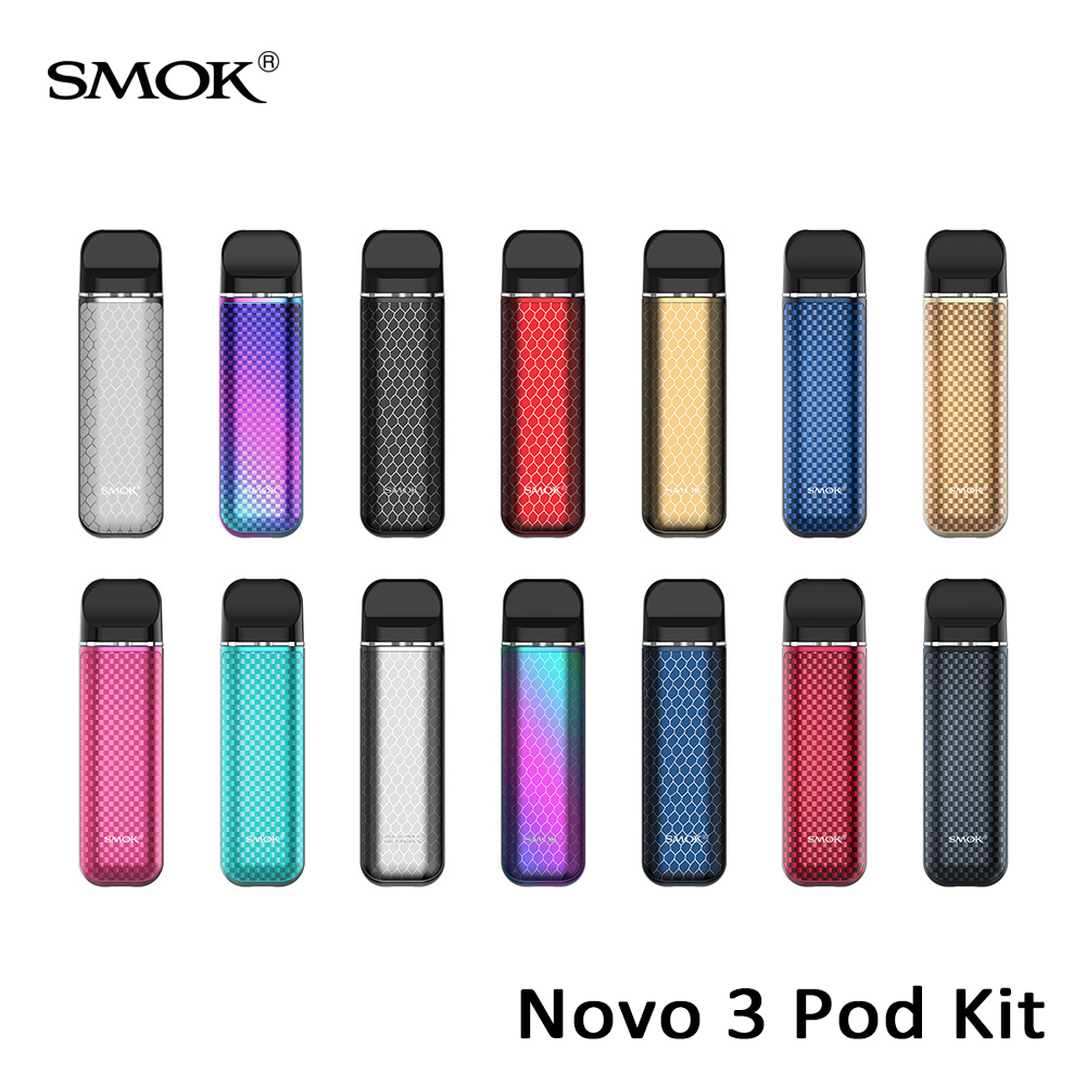 

SMOK NOVO 3 Pod System Kit 25W 800mAh With 1.7ml 0.8ohm Mesh Pod Cartridge Side Filling Draw-activated Vape Device 100% Authentic, Novo 3 kit