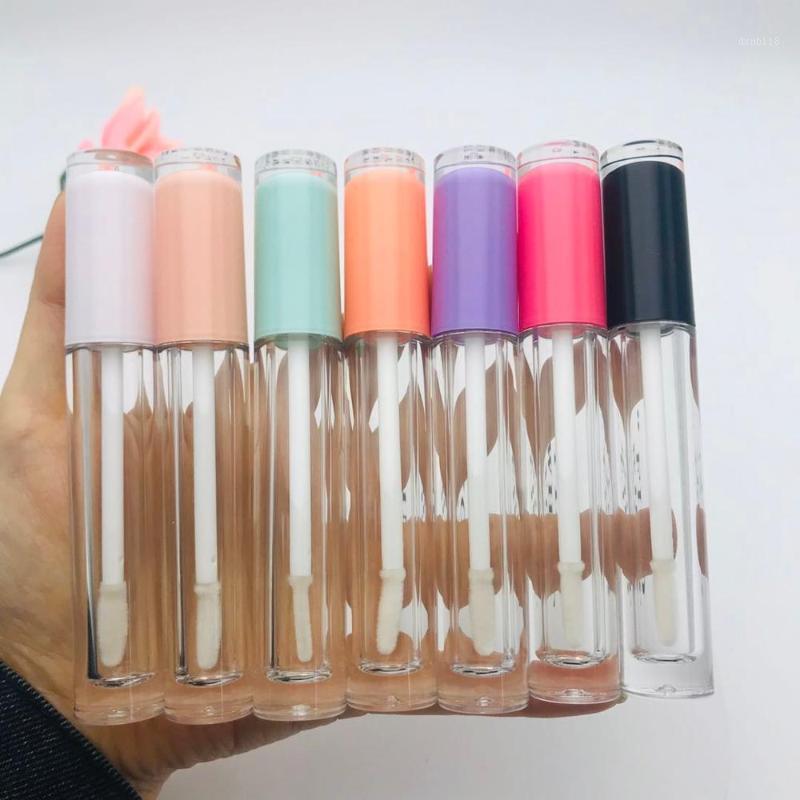 

10/50/100PCS 5ML ABS Lip Gloss Tube Empty Lip Tubes,White,Orange Cap DIY glaze packing container1
