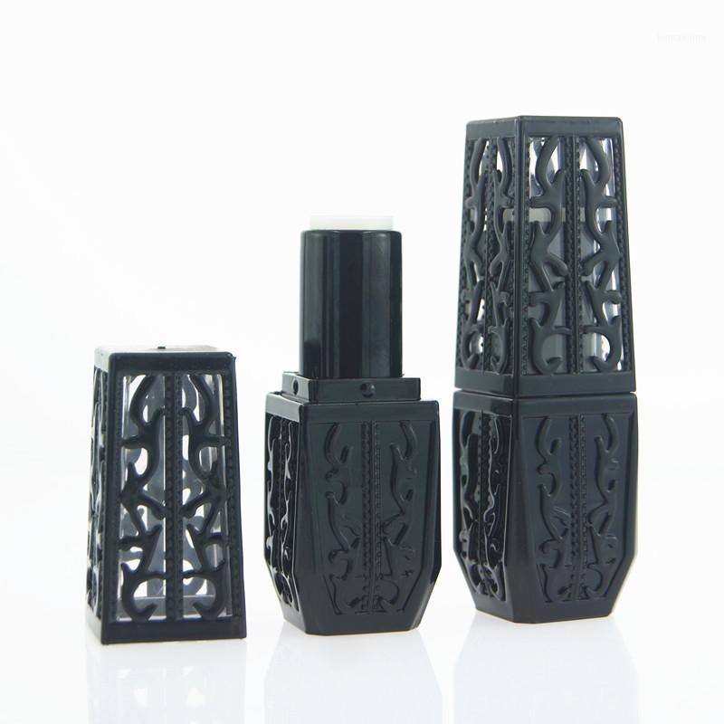 

Empty Lipstick Containers Tubes Square Slope Black Red Hollow Cosmetic Container DIY 12.1mm Lip Lipstick Tubes 50 pcs/lot1