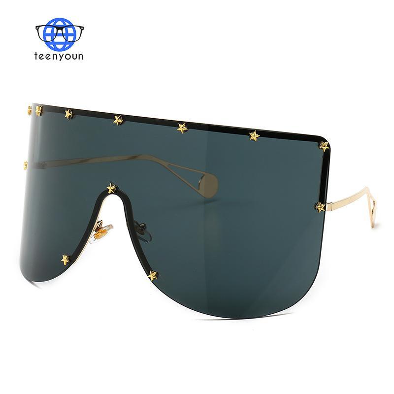 

TEENYOUN Design Big Frame Sunglasses For Women Men Oversized Frame Goggles Star Sun Glasses Eyewear Oculos UV400