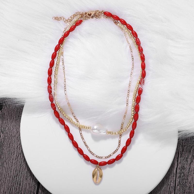 

Gothic Glass Beaded Necklace for Women Korean Statement Necklaces Luxury Chain Necklace Shiny Fashion Jewelry Party Wedding Gift