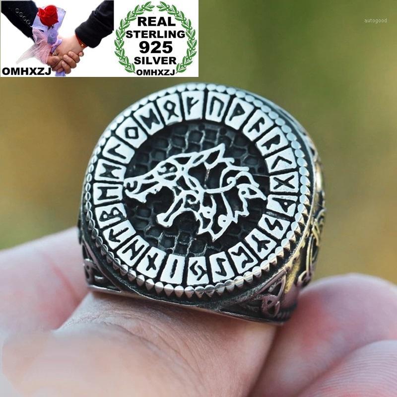 

Cluster Rings OMHXZJ Wholesale RR1238 European Fashion Fine Man Male Party Birthday Wedding Vintage Wolf Round 925 Sterling Silver Ring1