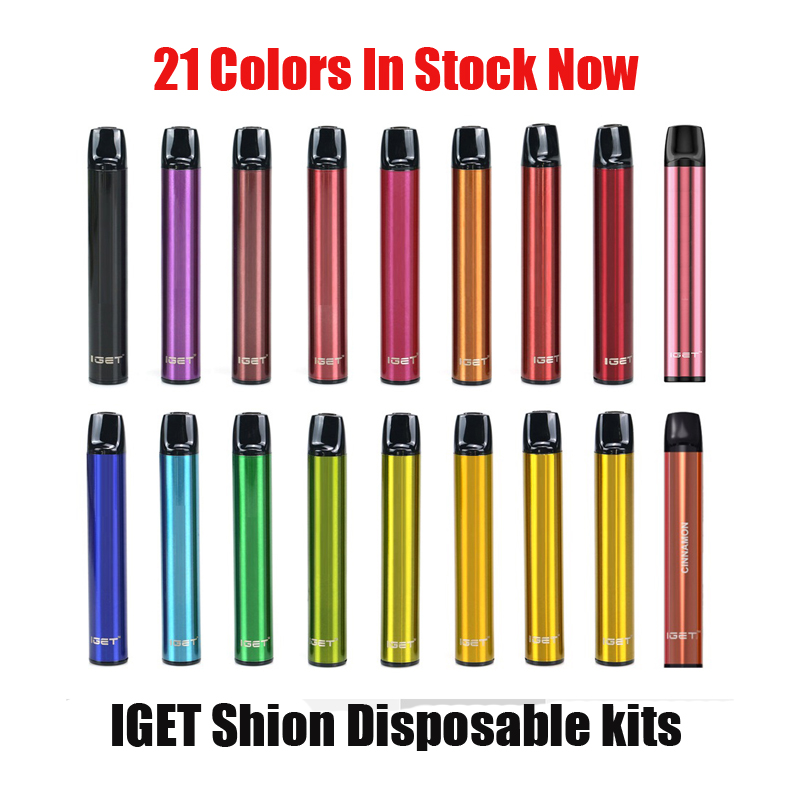 

100% Original IGET Shion Disposable Pod Device 600Puffs 400mAh 2.4ml Prefilled Portable Empty Vape Stick Pen Bar Max Air Puff Kit