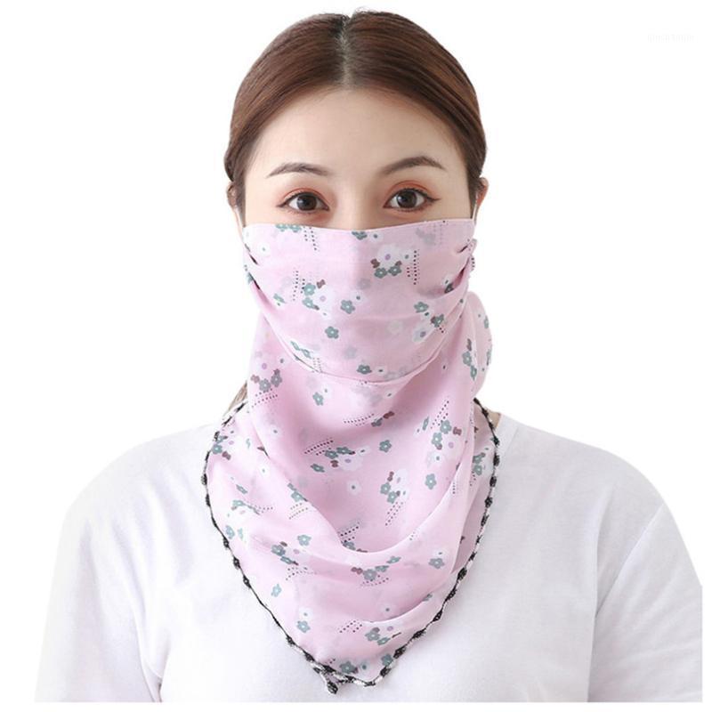 

Sun Prevent Chiffon Ear Hanger Half Face Mask Breathable Bandana Neck Cover Scarf Outdoor Hiking Camping Scarf #2M191