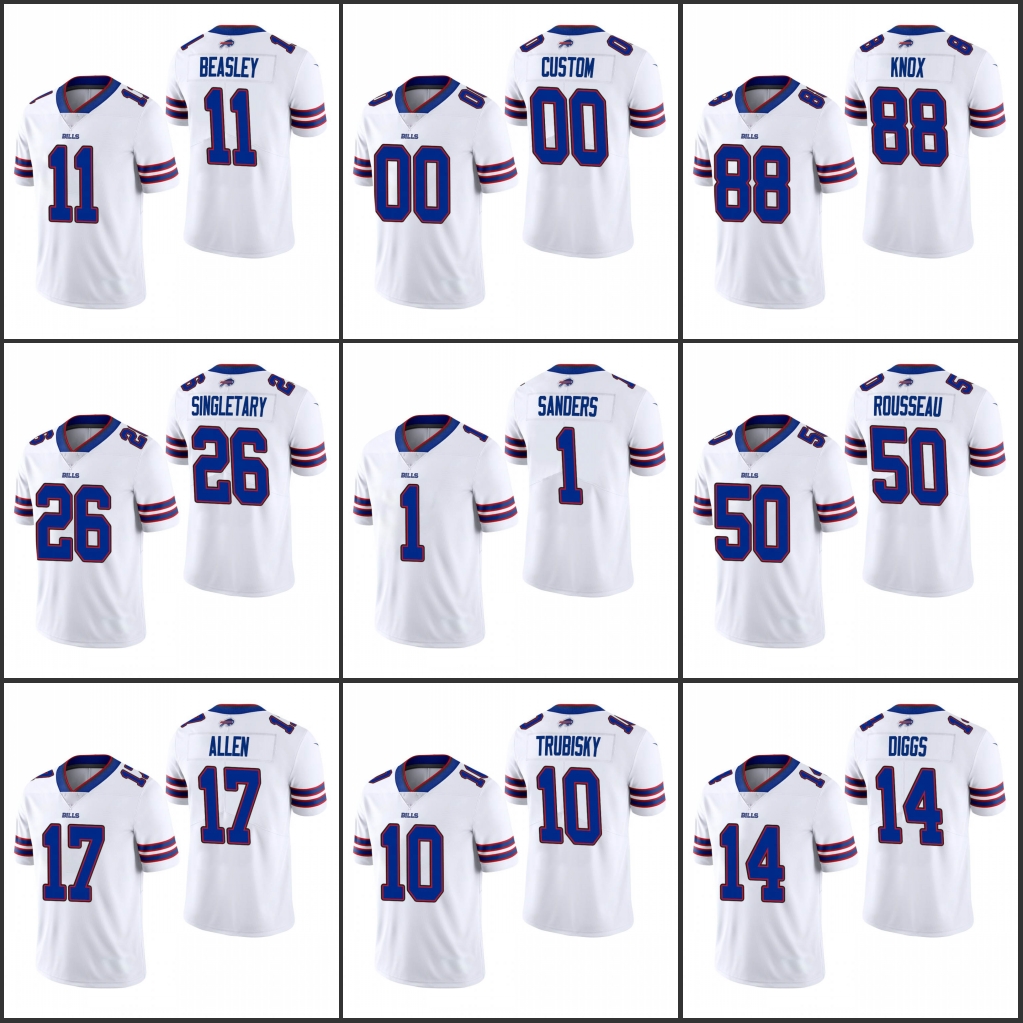 

Buffalo''Bills''Men #88 Dawson Knox 27 Tre'Davious White 14 Stefon Diggs 17 Josh Allen 26 Devin Singletary Women Youth Custom White Limited Jersey
