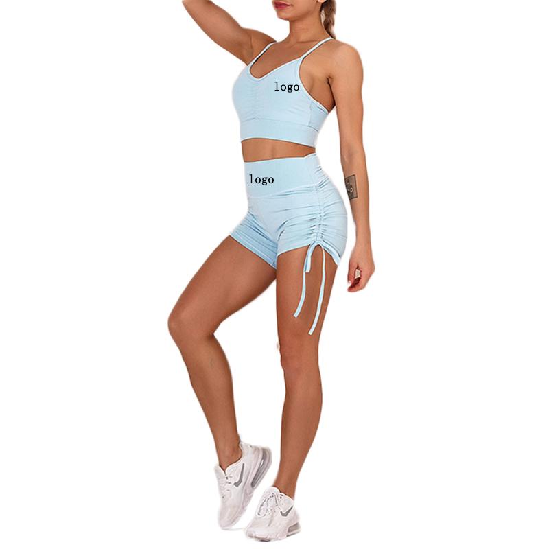 

custom logo fitness 2021 Womens Seamless Workout Clothes Workout Short Yoga Set, Black