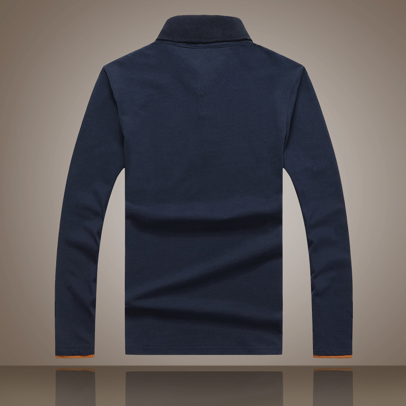 

2021 Polo Shirt New Arrival of the Men From Long Spring Autumn Solid Cotton Slim Fit Shirts Powder A2 IKIE, Blue-blue.