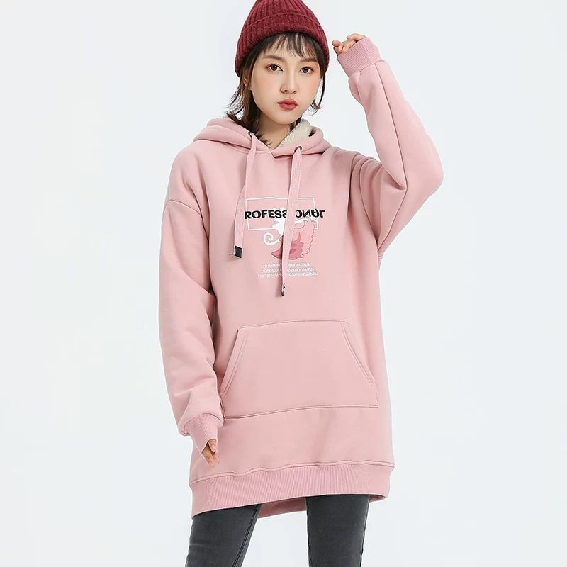 

2021 New Arrival Women Autumn Winter Coat High Quality Pullover Ladies Casual Think Outerwear Veet Solid Sweatshirt 4lgc, Black