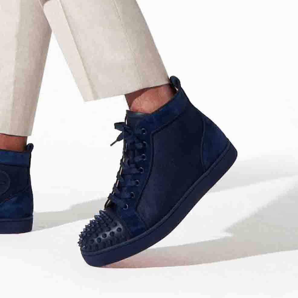 

High Quality Mens Orlato Seavaste 2 Sneaker Red Bottoms Shoes Blue Sude Calfskin Women Men Junior Spikes Trainers casual Shoes with Box EU47