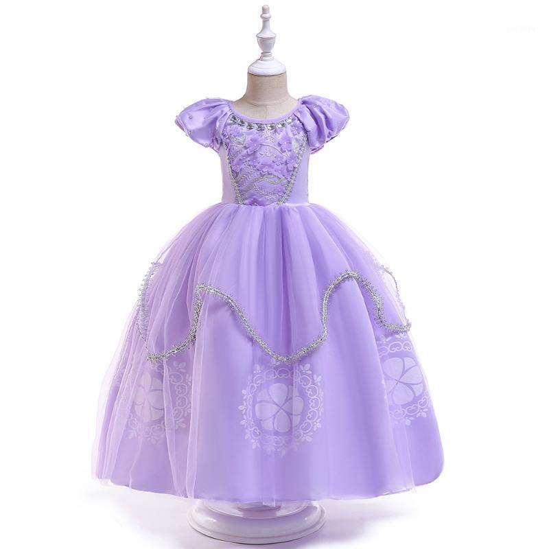 

2020 Flower Girl Dress Princess Dress Girls June 1st Halloween Costumes Sophia Foreign Trade Children's Wear1, Purple
