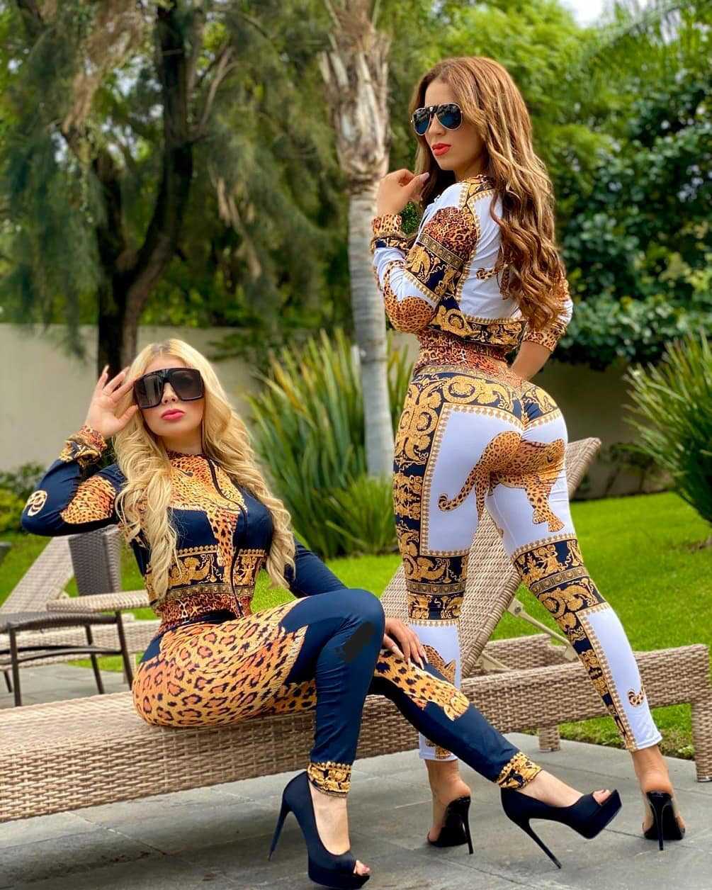 

Fashion Women's Two Piece Pants with Digital gold Printing America casual Style 2 Pieces Suit Tracksuit Woman Winter Outfits Women Clothing, F2455
