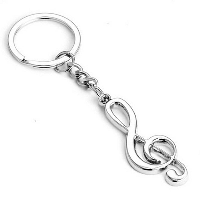 

Lovely Keychain Jewelry Women Men Personality Accessories Musical Keychains Chain New Music Symbol