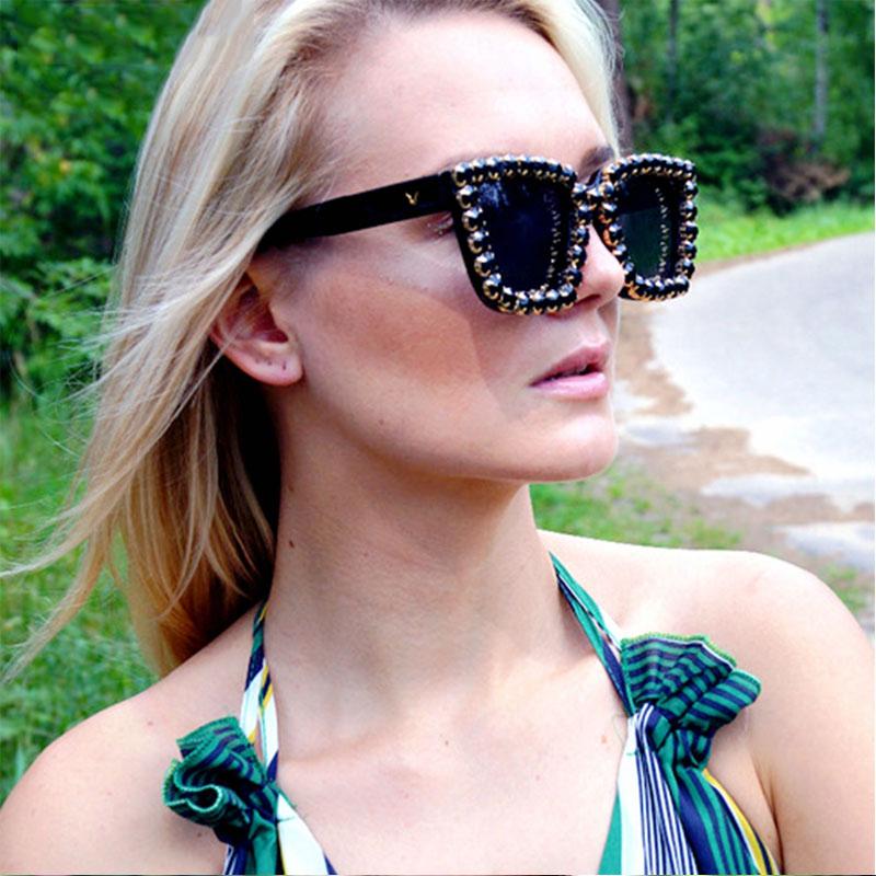 

Sunglasses Veshion Square Diamond Luxury Men Women Fashion UV400 Glasses