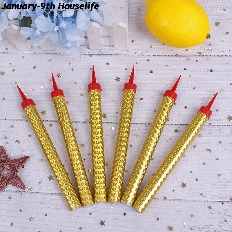 

6pcs/lot Surprise Creative Straight Barrel Golden Champagne Fireworks Magic Wand Burning Candle Cake Deco Party Supply Other Festive & Suppl
