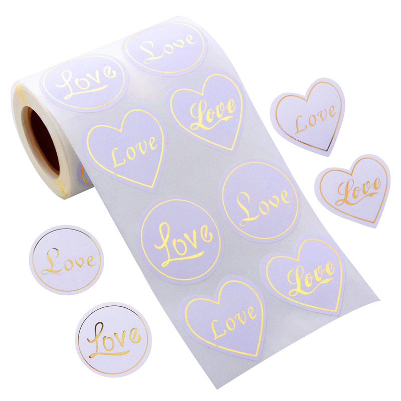

300pcs LOVE Paper Stickers 2.5cm Adhesive Labels Baking Wedding Party Valentine's Day Gift envelope Decoration Sticker