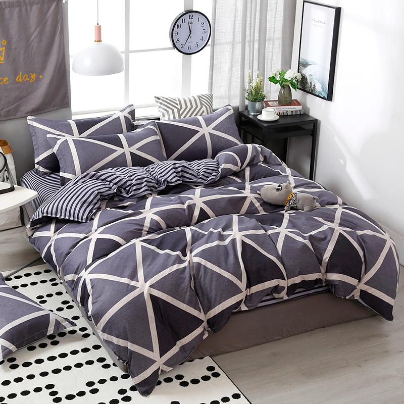 

Duvet Cover Sets Queen Size Black Color Bedding Set King Size Single Bed Sets Plaid Bed Linen Parure De Lit 2 Personnes