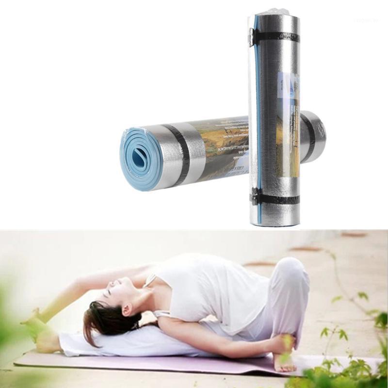

Thick Durable Health Equipment Aluminum Film Moisture-proof Yoga Mat Lose Weight Workout Exercise Gym Fitness Pilates Pad 3231, Blue