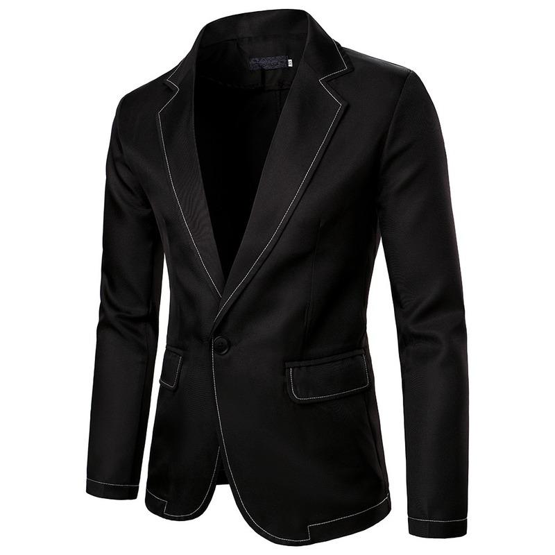 

Suit Men Jacket Fashion Spring Autumn Solid Color Black Business Casual Blazer Dalily Life Banquet Party Prom Ball Singer Host