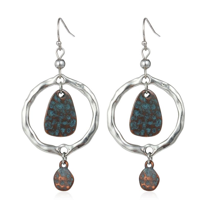

Shineland Ethnic Vintage Geometric Antique Cooper Drop Earring Brincos For Women New 2020 Hot Sale Fashion Statement Jewelry