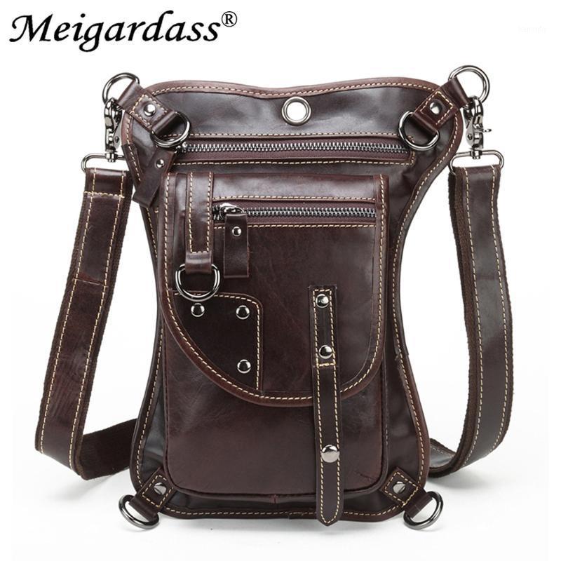 

MEIGARDASS Genuine Leather Men's Shoulder Bags For man Casual Travel Men Messenger Bag Male Fanny Pack Waist Thigh Drop Leg Bag1, Black
