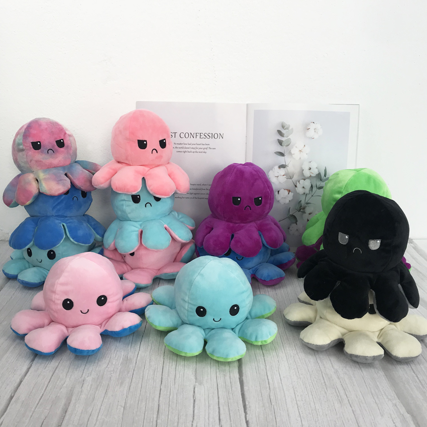 

Reversible Flip octopus Plush Stuffed Toy Soft Animal Home Accessories Cute Animal Doll Children Gifts Baby Companion Plush Toy