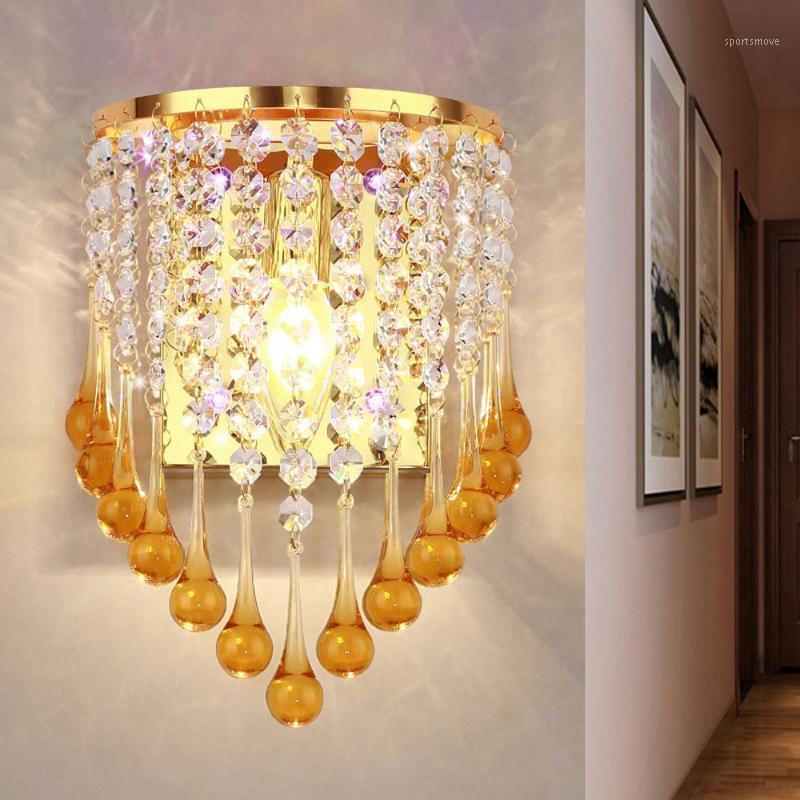

Creative Crystal Water-Drop Wall Lights Bedroom Bedsides Corridor Luxury Wall Sconce KTV Club European Living Room Lighting1