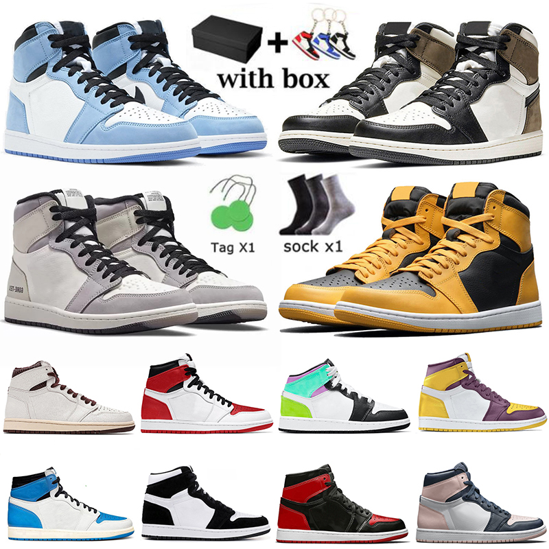 

Mens 1 high OG basketball shoes jumpman 1s Bordeaux University Blue dark mocha bred shadow UNC twist men women Designer Sneakers Trainers Sports With Box, #16 high dark mocha 36-47