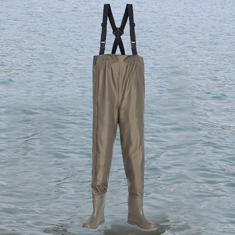 

Outdoor -48 fishing wading trousers men women Non-slip wear wader pants breathable waterproof Chest Waders overalls pants1, Grey green