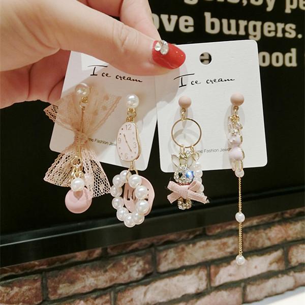 

Dangle & Chandelier Asymmetric Woman Drop Earring Lace Bowknot Long Tassel Fresh Earrings Personality Accessories Fashion Jewelry