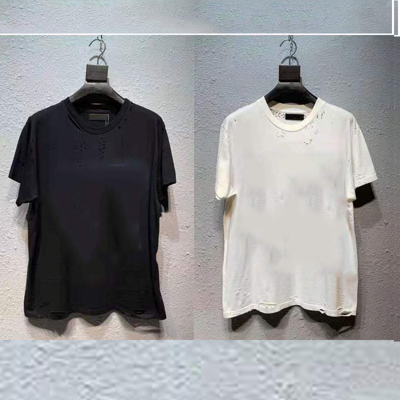 

20ss European and American fashion brand short-sleeved T-shirt designer three-headed dragon printing casual hole short-sleeved T-shirt, Bag