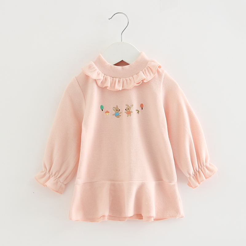 

2021 New Girls Autumn and Winter Warm Princess Cartoon Embroidery Plus Veet Kids Es Children's Clothes 0-2y Jbz1, Khaki