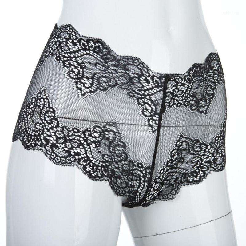 

Women Sexy Lace See-through Lace Panties Seamless Female Briefs Hollow Underwear G-String Ladies Low Waist Transparent Briefs1, White