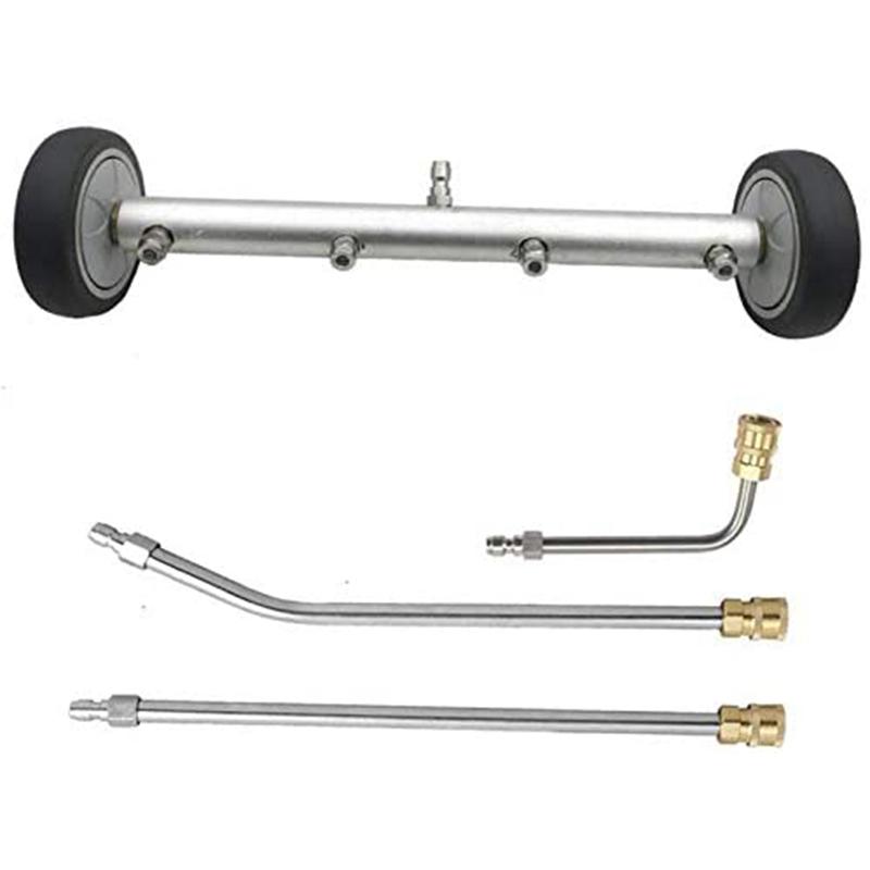 

Pressure Washer Undercarriage Cleaner - 16 Inch Water Broom, Power Washer Under Car Cleaning Kit, with Extension Wands