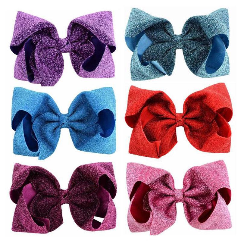 

1 pieces 8 Inch Large Size Shiny Fabric Bowknot Hairpin For Girls 6 Colors Handmade Children Hair Clips Kids Hair Accessories, Color 3