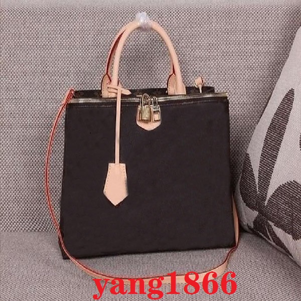 

2020 Handbags Leather Fashion Classic Women Shoulder Bag Woman Single Handle Tote Shopping Bags, Brown