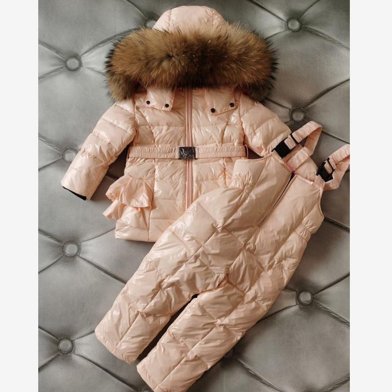 

Russian Winter Children Hooded Warm Coat Kids Thicker waterproof Snow Wear Outerwear Real Fur Collar Parka Down Jackets Y3217, Only jackets