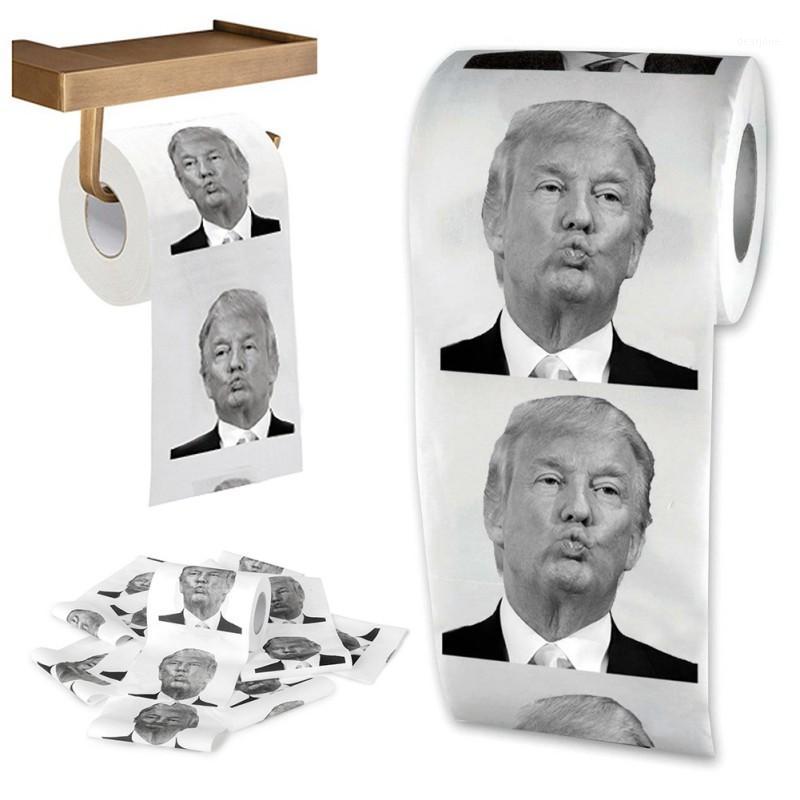 

2019 Trump Toilet Paper Roll Paper Roll Novelty Funny Kiss Gift Prank Joke Kitchen Tissue Supplies1