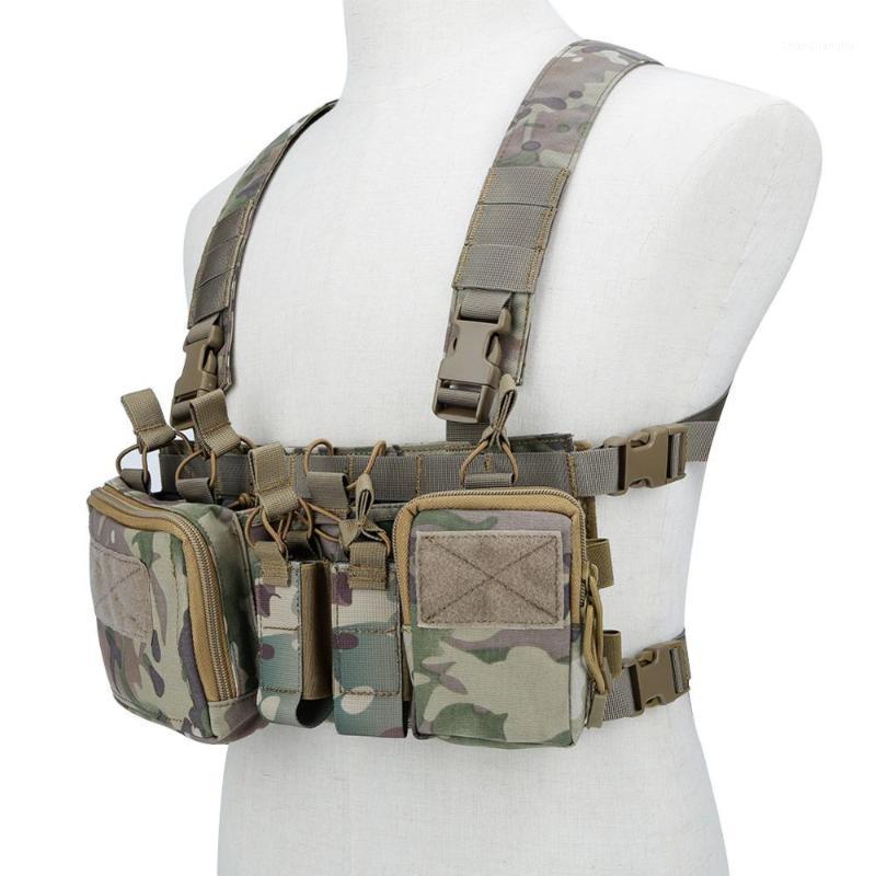 

Hunting Jackets Tactical Vest Chest Rig Carrier Harness With Molle Magazine Pouch Nylon Paintball Equipment1, Black
