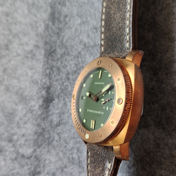 

47mm BRONZE BRASS case big guy automatic men watch sapphire crystal waterproof VS VSF top quality 382 00382 968 00968 genuine cow leather strap dive wristwatch