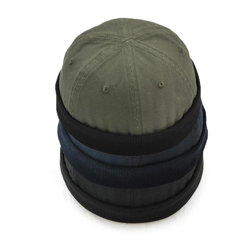 

Men Casual Docker Hat Sailor Cap Mechanic Biker Hat SkullCap Beanie Brimless Hot, Dark blue