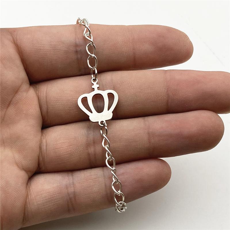 

Crown Shape Charm Cross Hand Bracelet 100% Stainless Steel Gift Ankle Bracelet Dainty Necklace DIY Jewelry Findings Make