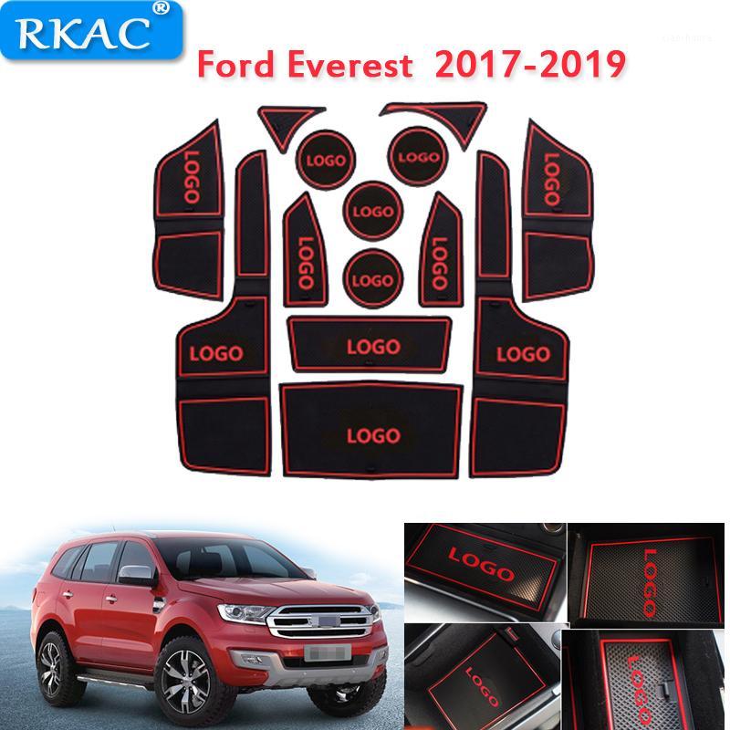 

RKAC for Everest 2016-2020 Accessories,3D Rubber Car Mat Car Non-slip Mats Interior Door Pad/Cup Mat Anti-dirty pad1