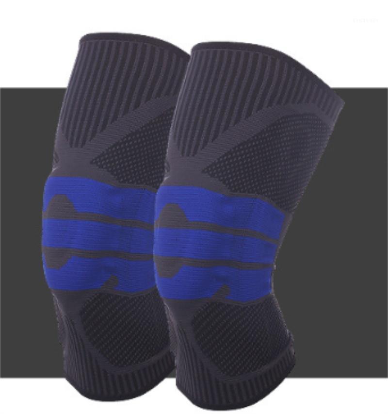 

Sports Knee Pads Knee Support Silicone Spring Protector Brace Basketball Running Pad Dance Kneepad Tactical Kneecap/501, Red