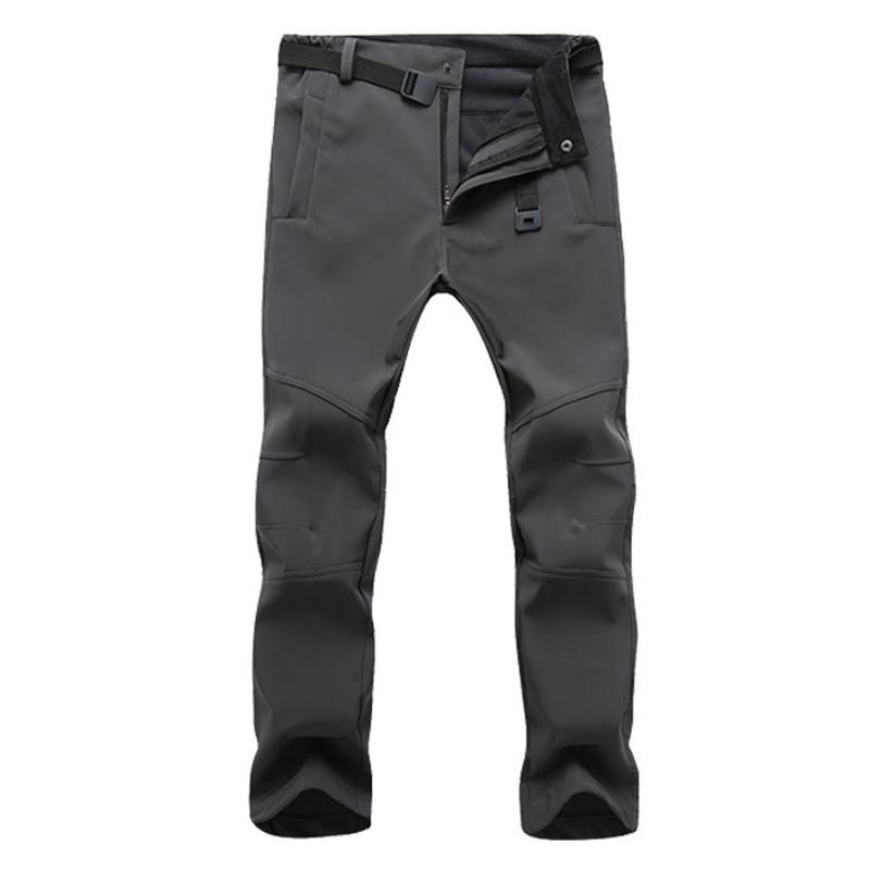 

Men' Winter Outdoor Pants Mountaineering Pants Thick Autumn Winter Warm Fleece Sweat Absorbing Quick Drying Soft Shell Pants#4, Gray